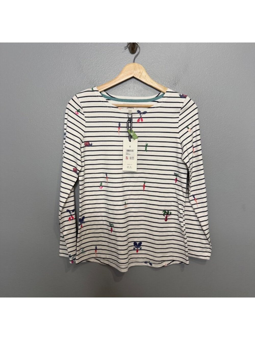 JOULES harbour print top in vegetable stripe print size US 4